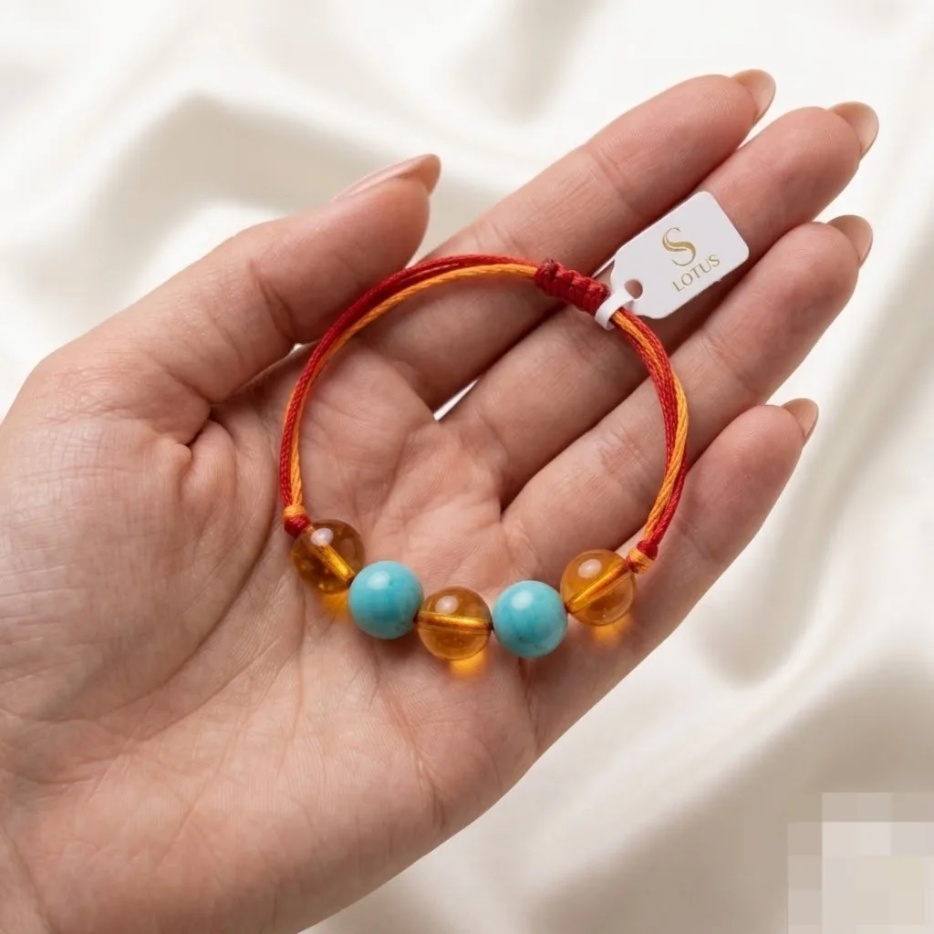 Citrine & Turquoise Rakhi - View 2