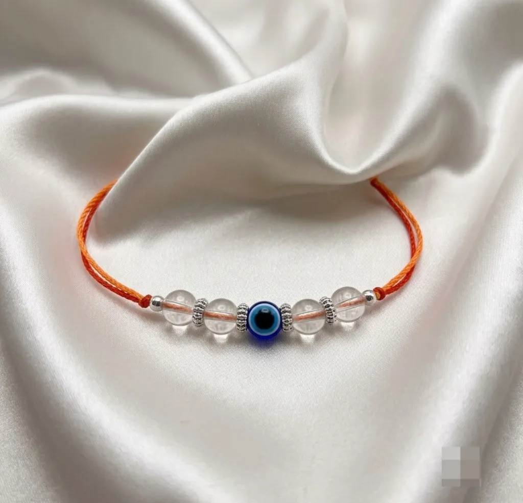 Clear Quartz Evil Eye Protection Rakhi - View 1