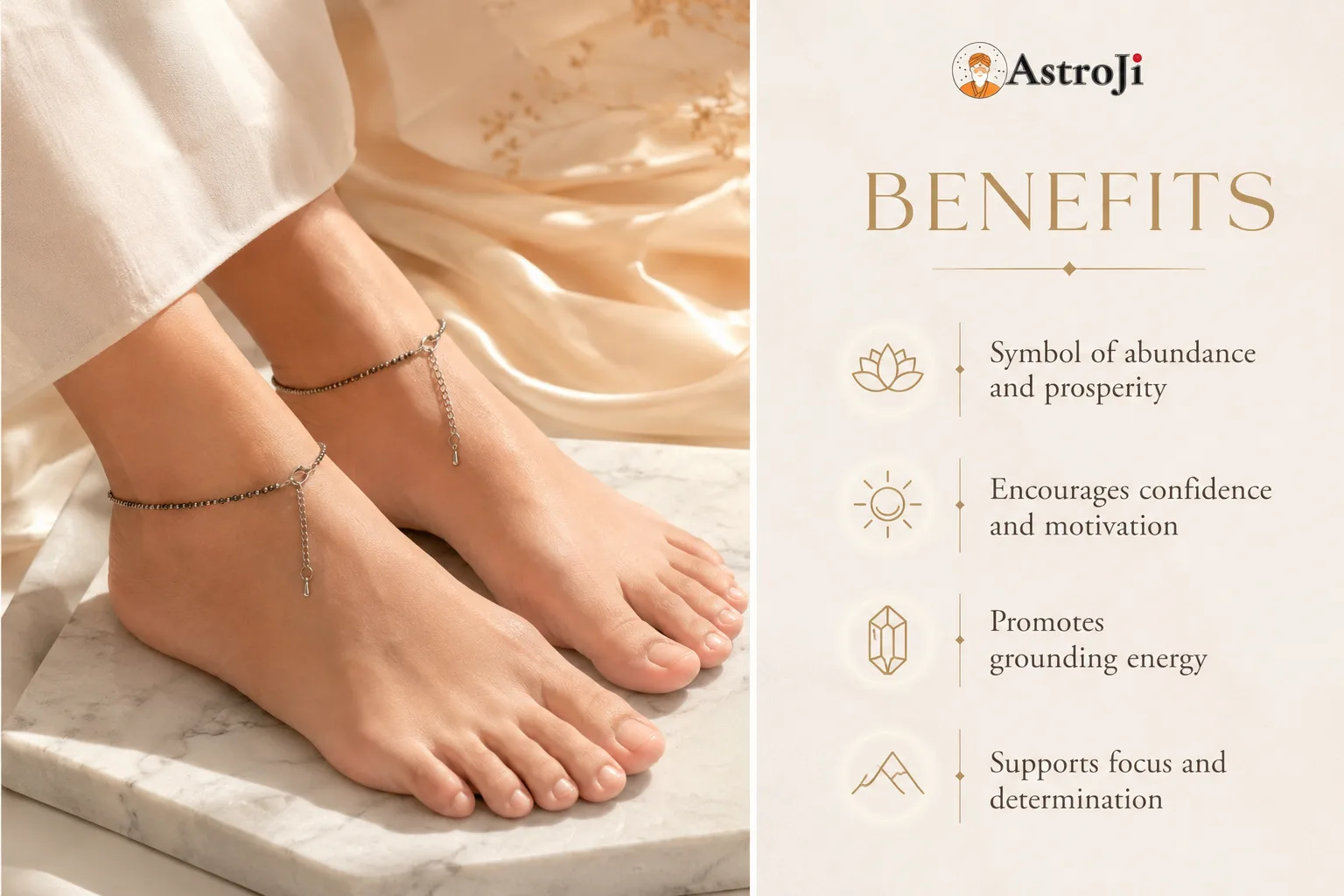 LAXMI KRIPA PYRITE ANKLET PAIR - View 4